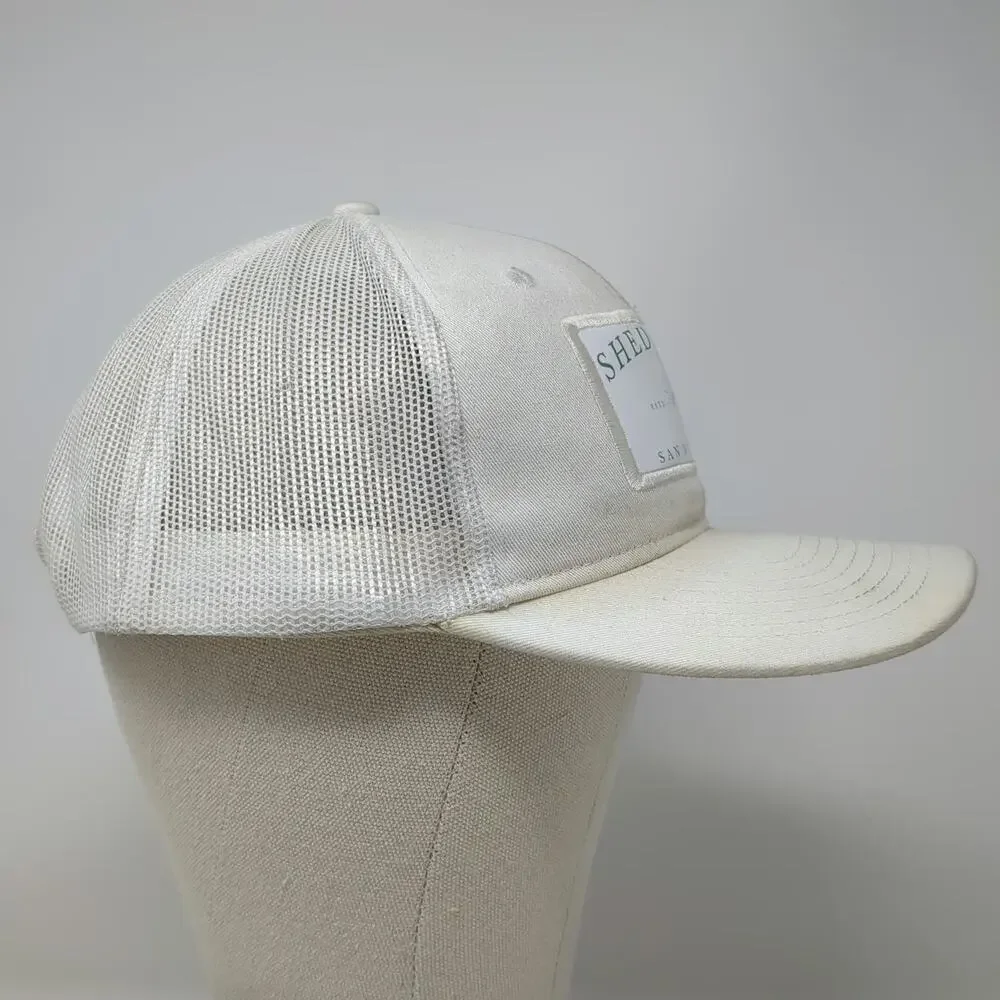 Port Authority Trucker Hat White One Size Shed Club San Mateo CA Mesh Back Patch